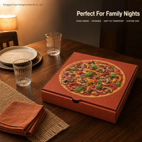 Boîte à pizza pliable en carton kraft ondulé de qualité alimentaire, écologique, impression 4 couleurs, pelliculage mat, découpe personnalisée, options personnalisables