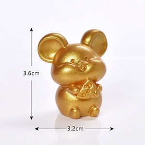 งานฝีมือเฉินจุน ชุดเครื่องประดับเรซิ่นสีทองรูปสัตว์มงคลจีน 12 นักษัตร หนู วัว เสือ กระต่าย มังกร งู ม้า แพะ ลิง ไก่ สุนัข หมู - Product Image 6