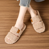 Chaussons d'intérieur ZULEMEI pour femmes, en fourrure pelucheuse, à bout ouvert, avec semelle extérieure respirante en TPR, doux et confortables, en mousse à mémoire de forme