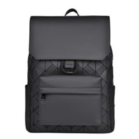 Mochila Impermeable con Patrón Geométrico, Tiras Reflectantes Negras, Correas Ajustables, Bolsa de Viaje para Portátil con Forro de Poliéster