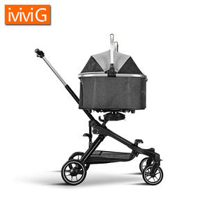 ओम U801t लक्जरी पालतू जानवर यात्रा रोलर डबल जॉगर डिचेबल कुत्ते वाहक ट्रॉली छोटी आकार की सामग्री आउटडोर यात्रा - Product Image 2