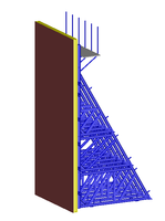 Mur de soutènement modulaire réutilisable à structure en acier de conception moderne, à support unilatéral, haute résistance, pour le coffrage de construction en hauteur