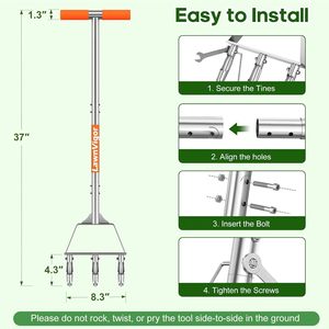 Aireador <span class=keywords><strong>Manual</strong></span> <span class=keywords><strong>de</strong></span> Césped con Púas, Herramienta Resistente para Airear el Suelo del Césped, Jardín y Patio - Product Image 2