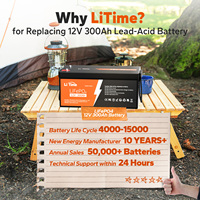 Sistema de Batería de Litio LiTime LiFePo4 12.8V 300Ah con BMS, Estado Semisólido, 4000 Ciclos
