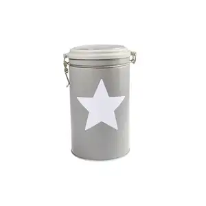 Wholesale Price Tin For Tea Coffee Airtight Coffee Tin Box With Metal Clip,Coffee Table Rustic Galvanized Tin