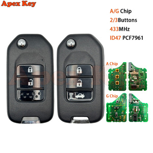 Llave remota original para coche con chip PCF7961 A/G de 433MHz TWB1G721 HLIK6-3T para Honda Accord Civic City CRV Jazz XR-V Vezel HR-V FRV - Product Image 1