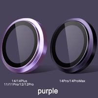 Film de protection en alliage d'aluminium pour objectif de couleur Protecteur d'écran en verre trempé pour iPhone 14 13 Pro