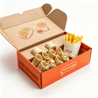 Boîte d'emballage mexicaine personnalisée à bas prix pour wraps, boîte vide en papier de qualité alimentaire pour tacos avec sauce à tremper