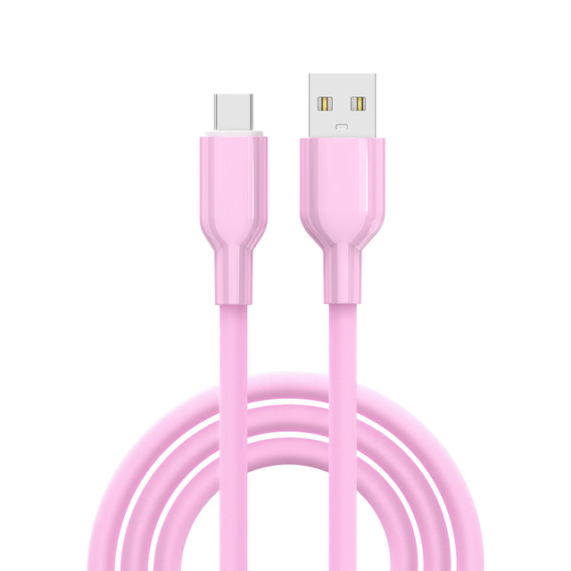 APPACS U57 USB-A to C Macaron Colored Silicone Rubber Data Cable with Pure Copper Conductor 3A for Mobile Phones