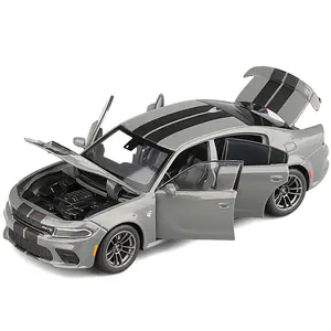JKM-modelo de coche de Metal de aleación para niños, juguete de coche de Metal fundido a presión 1:32, cargador SRT