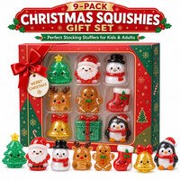 Ensemble de 9 jouets sensoriels TPR à thème de Noël, à remontée lente, pour le stress et la relaxation