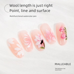 R S Sơn Móng Tay Bàn Chải Acrylic Dòng Bút Sọc Lưới Hoa Bướm Vẽ Màu Nước Bàn Chải Tự Làm Thiết Kế Làm Móng Tay Công Cụ - Product Image 5