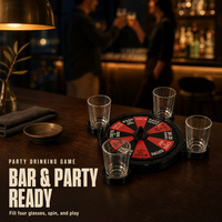 Ensemble de jeu de roulette à boire avec logo couleur personnalisé et 4 verres à shot, OEM ODM, vente en gros, jeu de roulette de fête pour marques de cadeaux