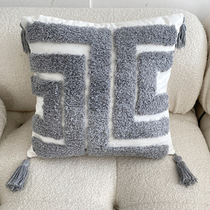 4 코너 태슬 스퀘어 보헤미안 던지기 베개 소파 보헤미안 베개 장식 소파 자수 터프팅 장식 베개 커버 - Product Image 6