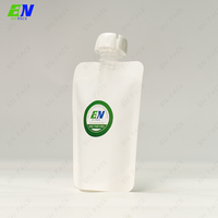 Personnalisé 50 100 ml Eco Biodégradable Bouchon À Vis Squeeze Buse Sac pour Liquide Réutilisable Recharge Bec D'emballage Organique Bébé Alimentaire Poche