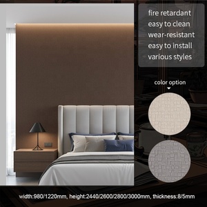 Panel de Pared Decorativo de Fibra de Madera con Carbón de Bambú Marrón Chocolate para Cabecero de Dormitorio Principal - Product Image 3