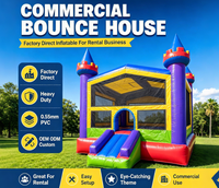 Castillo Inflable Comercial de PVC de 13x13 pies, Colorido, para Interiores, con Soplador