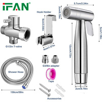 IFAN – Kit de Douche et Bidet Portable Moderne en ABS à Prix Avantageux pour Toilettes Musulmanes (Douchette Shattaf)