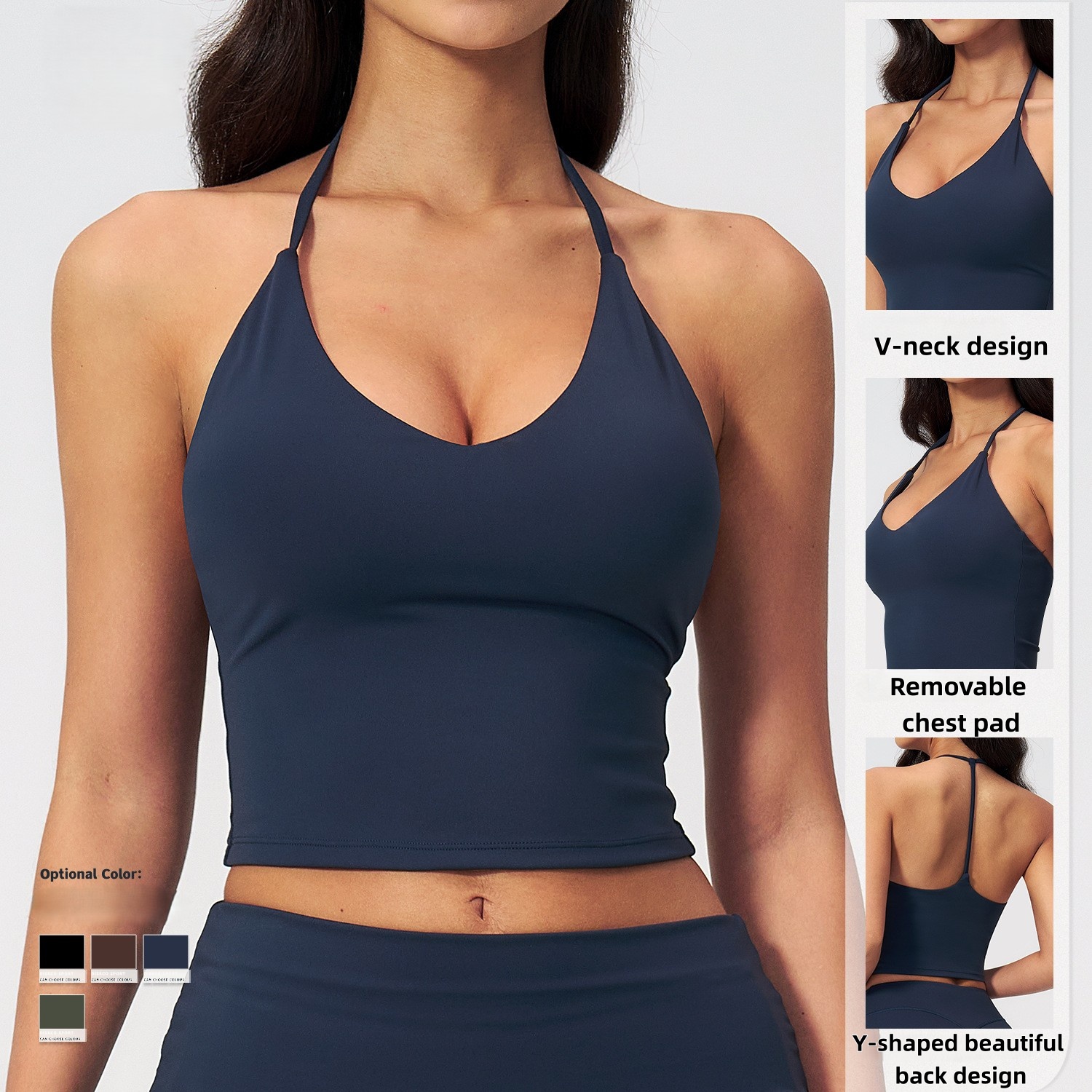 Women's Breathable Sports Vest with V-neck Slimming Spandex/Nylon Yoga Wear Can Be Worn Outside As Yoga Top
