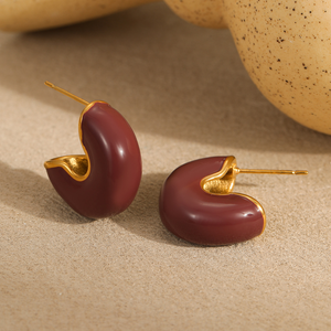 สินค้าใหม่สไตล์ยุโรปข้ามพรมแดนสำหรับฤดูใบไม้ร่วง - ต่างหูไทเทเนียมสตีลสไตล์ฝรั่งเศสแบบมินิมอล เหมาะสำหรับลุคทำงานสบายๆ - Product Image 3