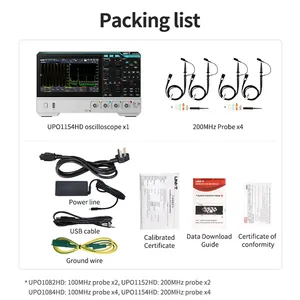 Oscilloscope fluorescent tactile haute résolution UNI-T UPO1082HD, analyseur de forme d'onde 12 bits, fréquence d'échantillonnage 1,25 GSa/s - Product Image 4