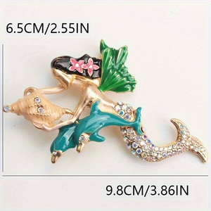 Broche de Sirena de Lujo Exquisito de Alta Gama, Hebilla para Pañuelo de Seda, Corsage de Moda Versátil, Accesorios de Delfín Animal - Product Image 4