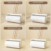 Nouveau rouleau anti-peluches en PP pour usage domestique avec recharge en papier détachable, pour vêtements, poils d'animaux, grattoir à cheveux, brosse de dépoussiérage