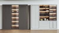 Armoire de rangement pour le vin en bois massif de luxe moderne Meuble en verre élégant pour la salle à manger à la maison avec compatibilité de chaise