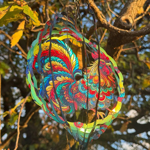 Sculpture éolienne 3D en acier inoxydable en forme de coq, à suspendre, pour décoration intérieure et extérieure, cadeaux uniques pour le jardin - Product Image 2