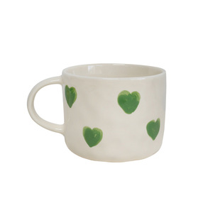 Taza de <span class=keywords><strong>desayuno</strong></span> original en forma de Corazón Verde Ins Taza de avena de cerámica bonita personalizada para regalos - Product Image 5