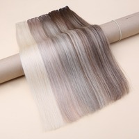Extensions de cheveux 100% naturels préférées des clients, double trame Genius Wefts, très appréciées, douces et naturelles pour le coiffage en salon.