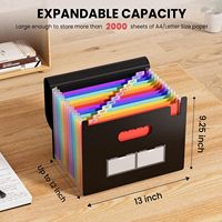 Organizador de Archivos Tipo Acordeón, Carpeta Expandible de 13 Bolsillos con Etiquetas en Blanco, Organizador Portátil para Facturas Mensuales, Recibos y Impuestos