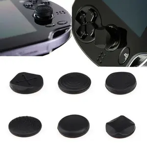 6 pièces capuchon de pouce en Silicone pour PlayStation Psvita <span class=keywords><strong>PS</strong></span> <span class=keywords><strong>Vita</strong></span> 1000/2000 contrôleur analogique bâton de pouce étui de protection - Product Image 1