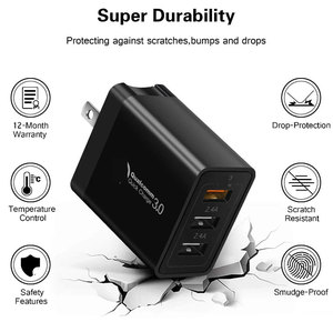 2023 Mới Nhất Ba-Cổng USB 30W Điện Nhanh Chóng Sạc Sạc Sạc Qc3.0 + 2.4A Sạc Thích Hợp Cho <span class=keywords><strong>Apple</strong></span> Samsung Máy Tính Bảng Máy Tính Adapter - Product Image 3
