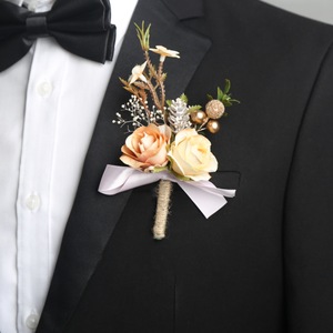 Corsage de poignet rose pour <span class=keywords><strong>demoiselle</strong></span> d'honneur, corsage de poignet pour mariage, corsage de poignet pour bal de fin d'année, fleur de revers pour homme d'honneur - Product Image 5