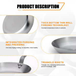 No Chemical Coating 22-40cm Carbon Steel Skillet Frying <strong>Pan</strong> <strong>Grill</strong> <strong>Pan</strong> Without Pot Cover Steel Fry <strong>Pan</strong> for Restaurant Use - Product Image 4