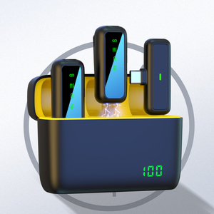 Micrófono de Solapa Profesional de Doble Chip, Inalámbrico, para DSLR, para Transmisión en Vivo, TikTok, Diseño Elegante de Escritorio - Product Image 1