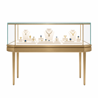 Vitrine à bijoux en verre biseauté rectangulaire avec éclairage LED, écologique, couleur personnalisable pour les magasins de détail de luxe, vente en gros