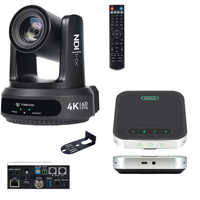 Caméra PTZ TONGVEO 4K60 avec zoom optique 20x, protocole réseau et 4 micros intégrés, haut-parleur pour 25 participants pour la diffusion en direct