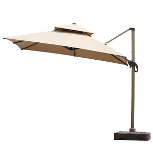 Al aire libre de aluminio de los romaníes paraguas 3 * 3m de doble capa sol <span class=keywords><strong>sombrilla</strong></span> <span class=keywords><strong>colgante</strong></span> impermeable voladizo restaurante - Product Image 1