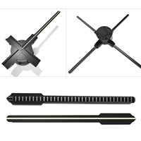 Venta caliente holograma máquina equipo sala de exposición pantalla de luz Led 64cm 100cm holográfico al aire libre 3D ventilador proyector