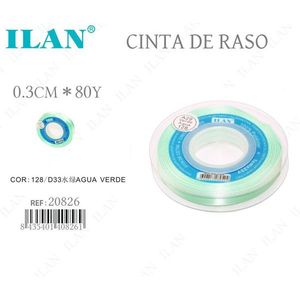 Nastro in Raso ILAN 0,3 Cm 80 Iarde Verde Acqua per Artigianato - Product Image 1