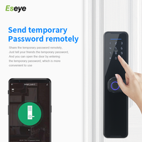 Cerradura de Puerta sin Llave con Huella Dactilar y Contraseña, Cerradura Electrónica Inteligente con Aplicación Tuya WiFi, Palanca Biométrica para el Hogar