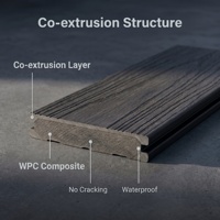 Plancher de terrasse en WPC moderne antidérapant de haute qualité pour l'extérieur, en composite bois-plastique, pour jardin et parc