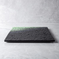 Plaques latérales vertes, 8 pouces, nouvelle collection japonaise, couches de dégradé, en céramique, porcelaine noire, mat, Plate-forme carrée, 10 pouces