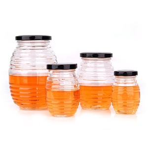 Botella de cristal transparente con forma de panal, tarro de miel con tapa de metal, 70ml, 180ml, 380ml, 730ml, gran oferta - Product Image 2