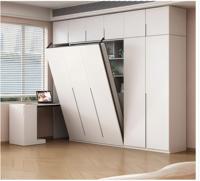 Lit mural moderne en bois ou en acier inoxydable, lit Murphy, rangement personnalisé, design pliable, meubles de chambre à coucher gain de place