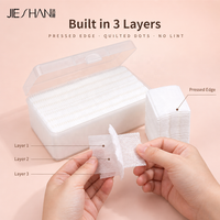 Disques de coton carrés 5x6cm, 3 couches, sans fluorescent, pour le démaquillage et les soins du visage, avec boîte en PP
