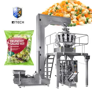 KL-420CD Automatische Vffs Multihead Weger Groene Erwten Sla Salade Mix Groente Salades Verpakking Machine