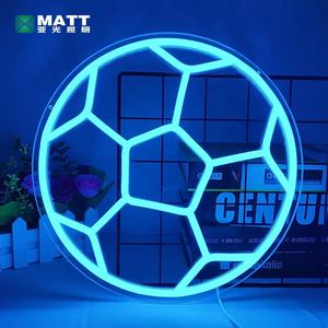 Enseigne au néon personnalisée en forme de ballon de football en feu, lumières au néon LED pour la décoration de club de football, décoration murale pour chambre d'enfant - Product Image 2